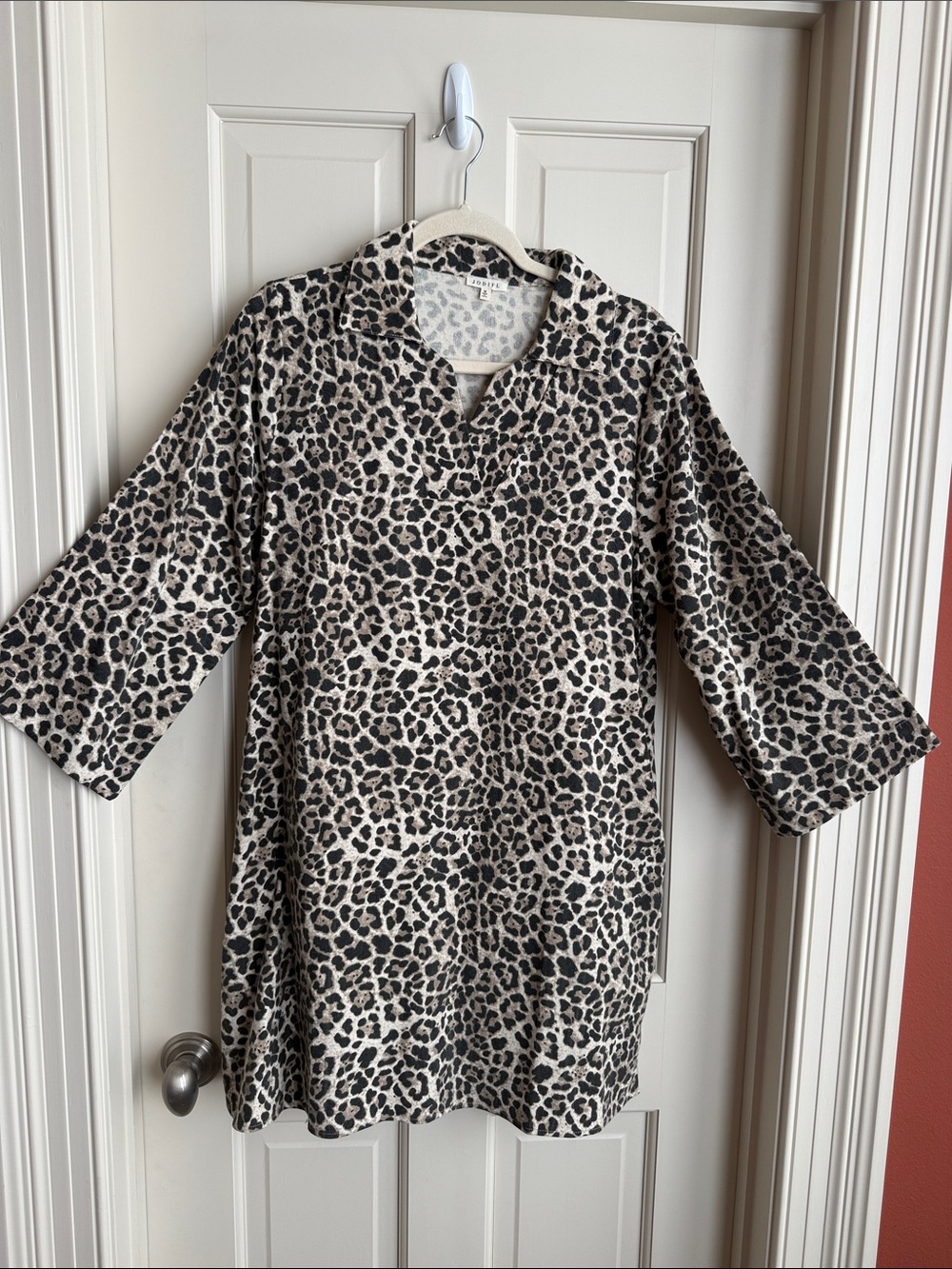 JODIFL Leopard Print Mini Dress - Beige & Black